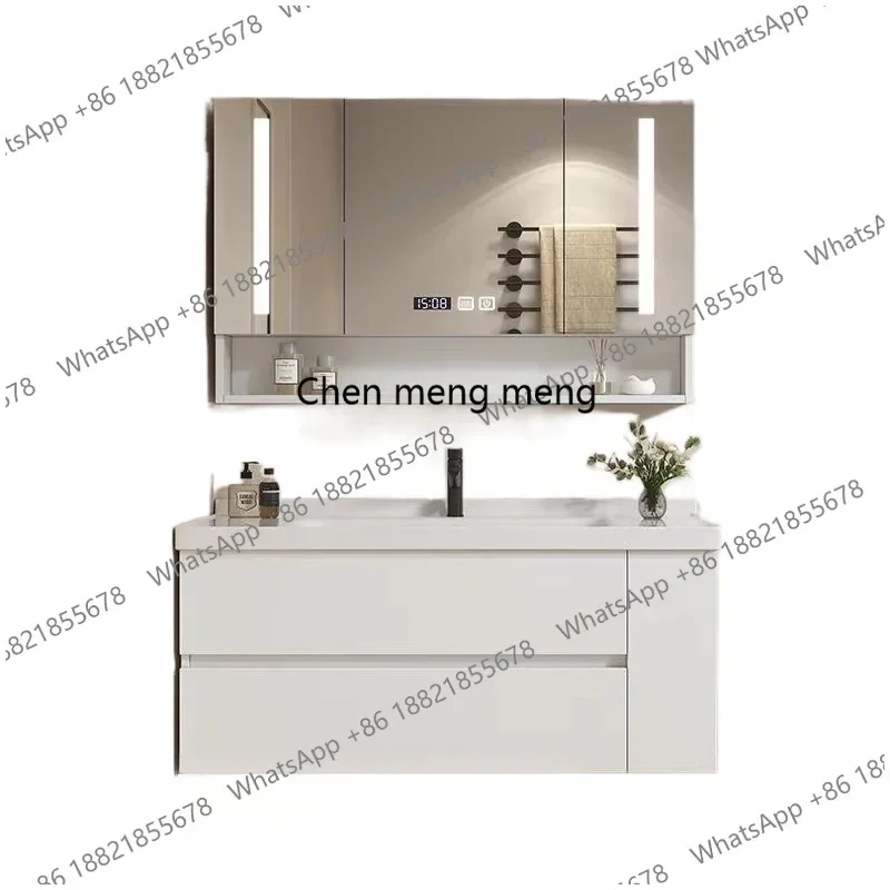 Floating Bathroom Vanity with Ceramic Integrated Sink Combo, Wall Mounted Storage Cabinet with 2 Drawers Faucet & Pop Up Drain