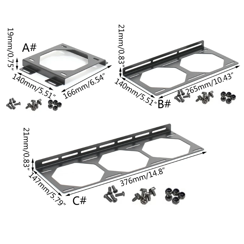 Держатель вентилятора радиатора для 120 мм, 240 мм, 360 мм, кронштейн для крепления радиатора для корпуса компьютера, аксессуар