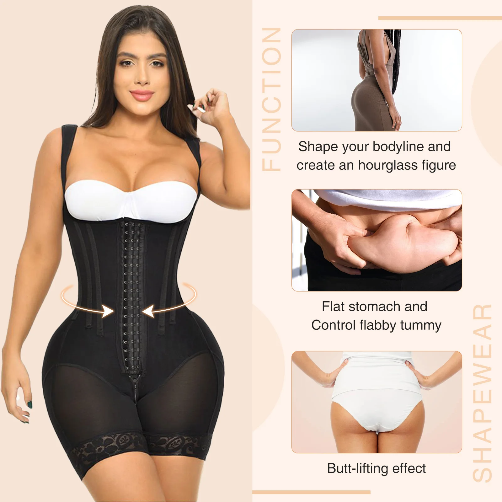 Fajas Colombiana fajas moldeadores posparto BBL Shapewear muslo más delgado cuerpo esculpir reloj de arena corrector corsé de vientre plano