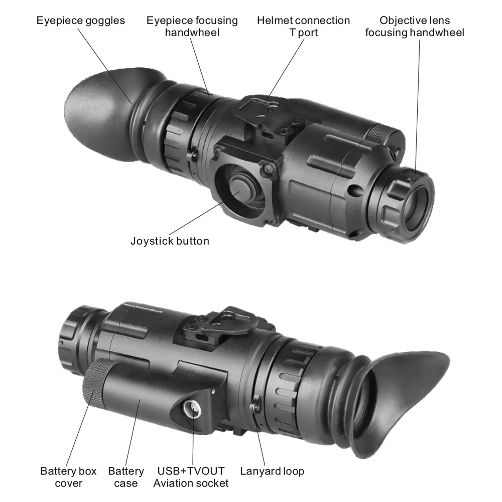 Night vision Goggles TNVC-M250HD Digital Night Vision 1X-8X Monocular All Metal Day And Night Use For Hunting