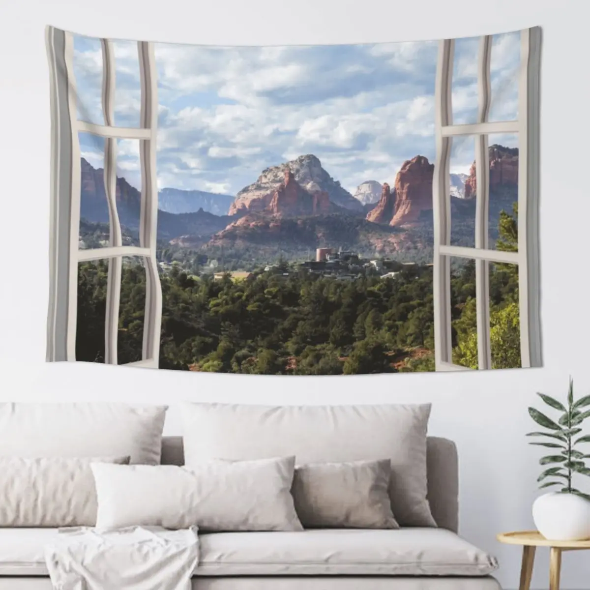 

Sedona Window View Tapestry Decorations For Room Decorations For Your Bedroom Decoration Home Tapestry