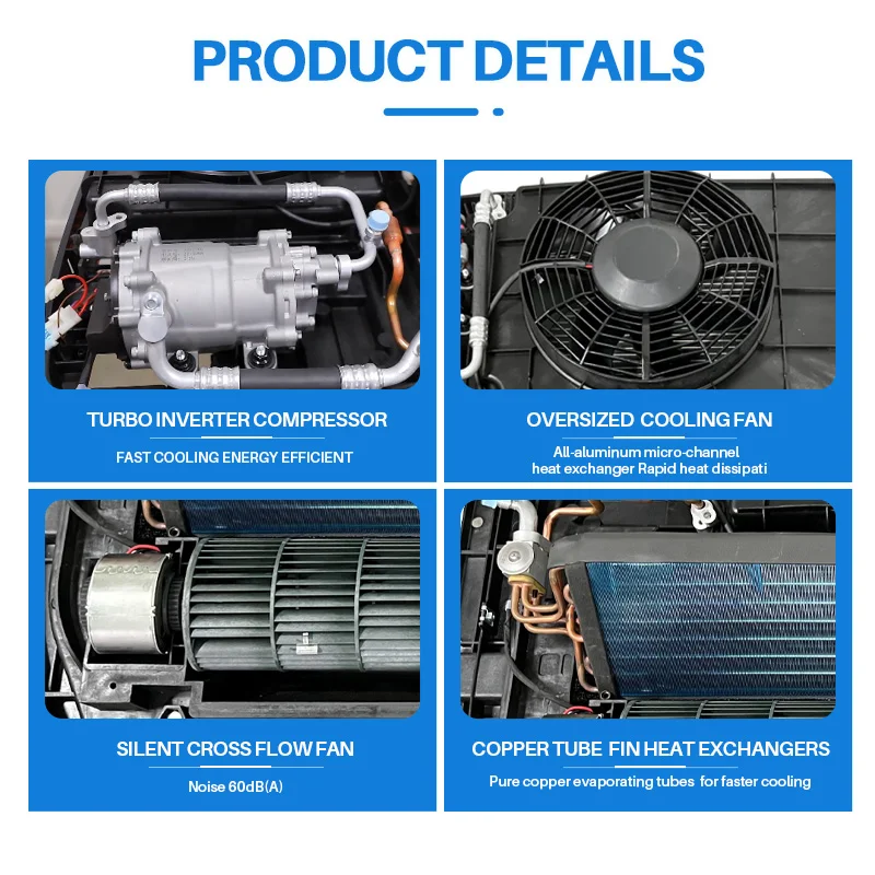 أحمر أو أبيض 12 فولت مدرب Rv على السطح عجلة فيريس رافعة شوكية Rc شاحنات قارب مقطورة مكيف الهواء #5