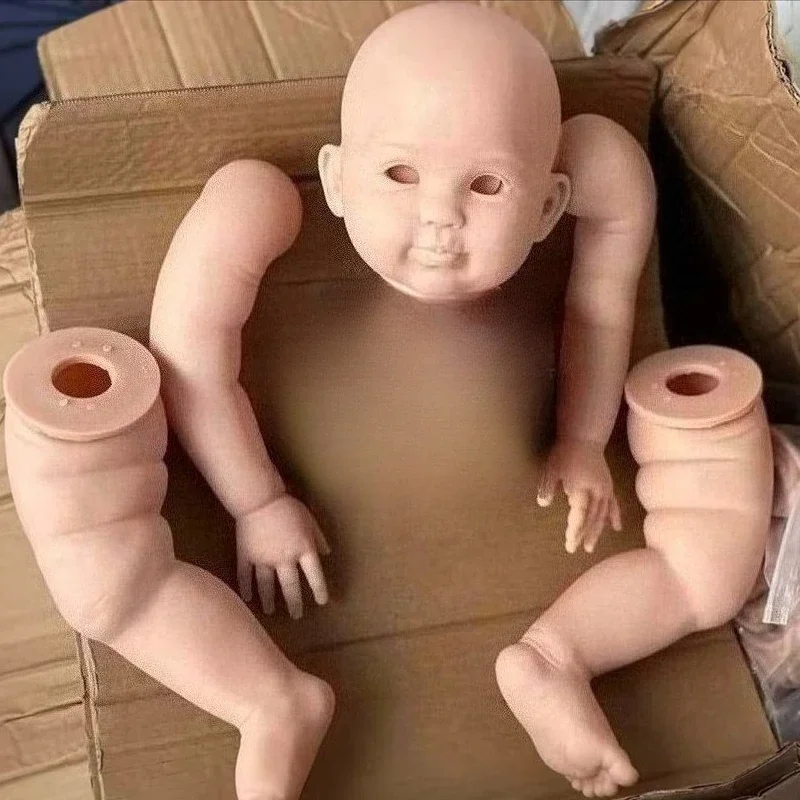 

Unfinished Unpainted DIY Reborn Doll Kit Emmeline 28inch Toddler Doll Parts with Cloth Body and Random Eye