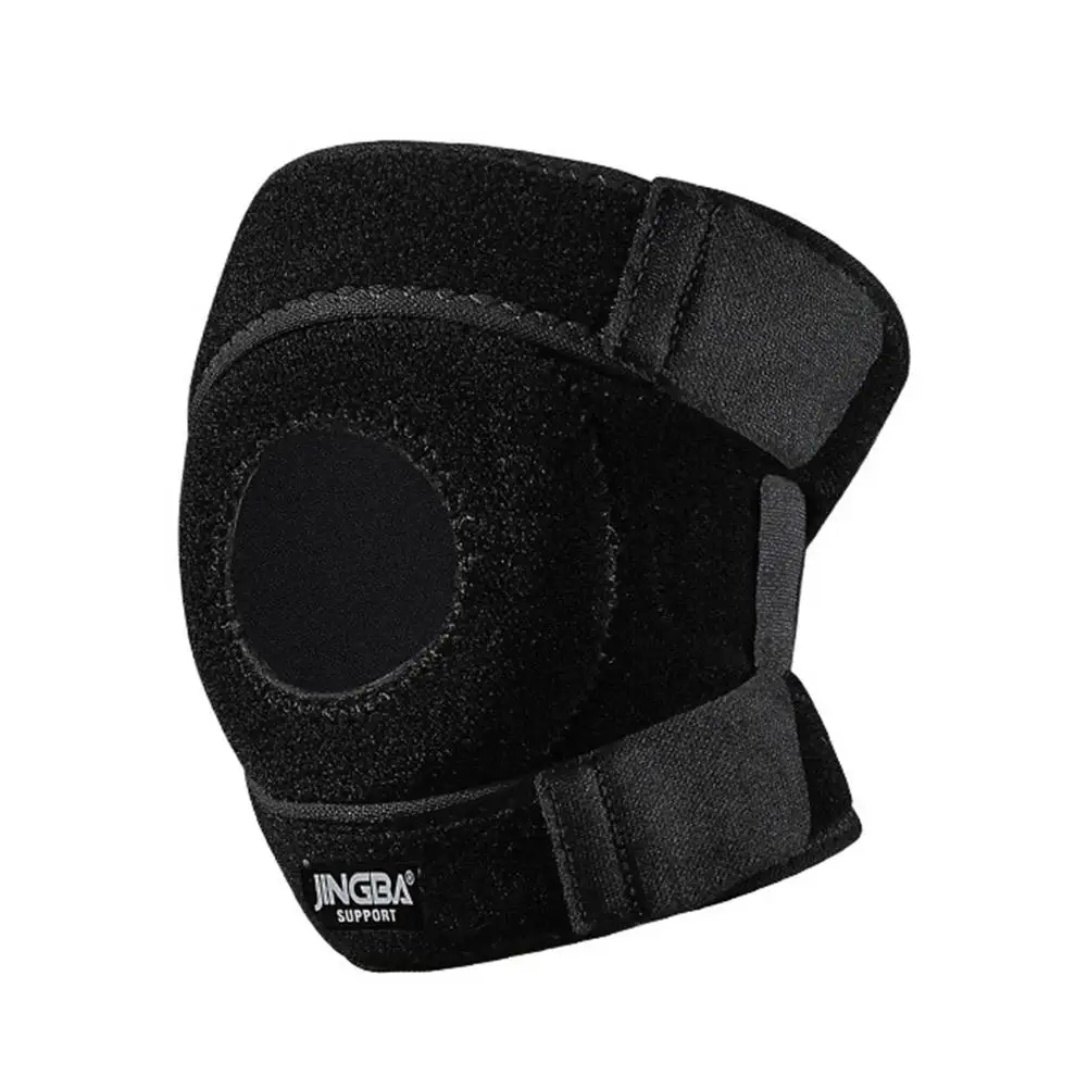 Adjustable Compression Knee Pads Black Polyester Fiber Protective Breathable Knee Elastic Gear Support Brace Workout Sports N3D4