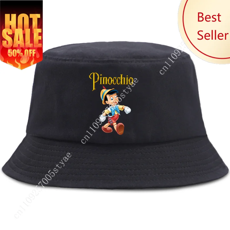 

Pinocchio Printed Fisherman Hat Cute Cartoon Basin Hat Autumn Summer Beach Sun Shade Hat Gift