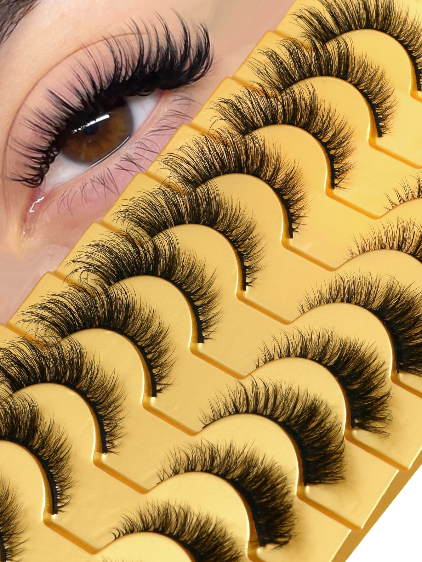 Pestañas GROINNEYA de ojo de gato, aspecto Natural, extremo alado, pestañas alargadas, pestañas postizas largas naturales, extensión de pestañas