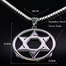collier étoile de david, pendentif hexagramme, bijou juif, acier inoxydable, collier femme, symbole de foi,