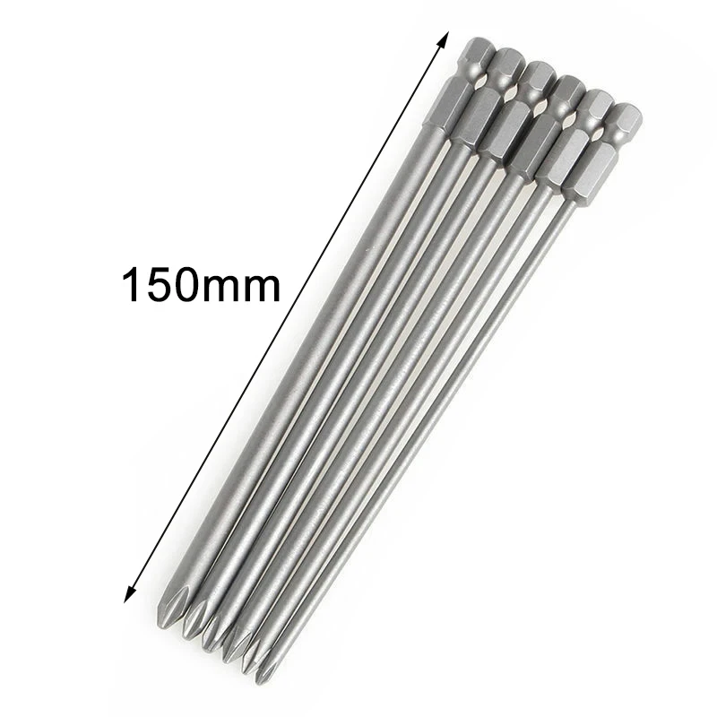 

Eco Friendly 6PCS 1/4in Shank 150mm Long Magnetic Steel Cross Head Screwdriver Bits For Solar Panel Installation