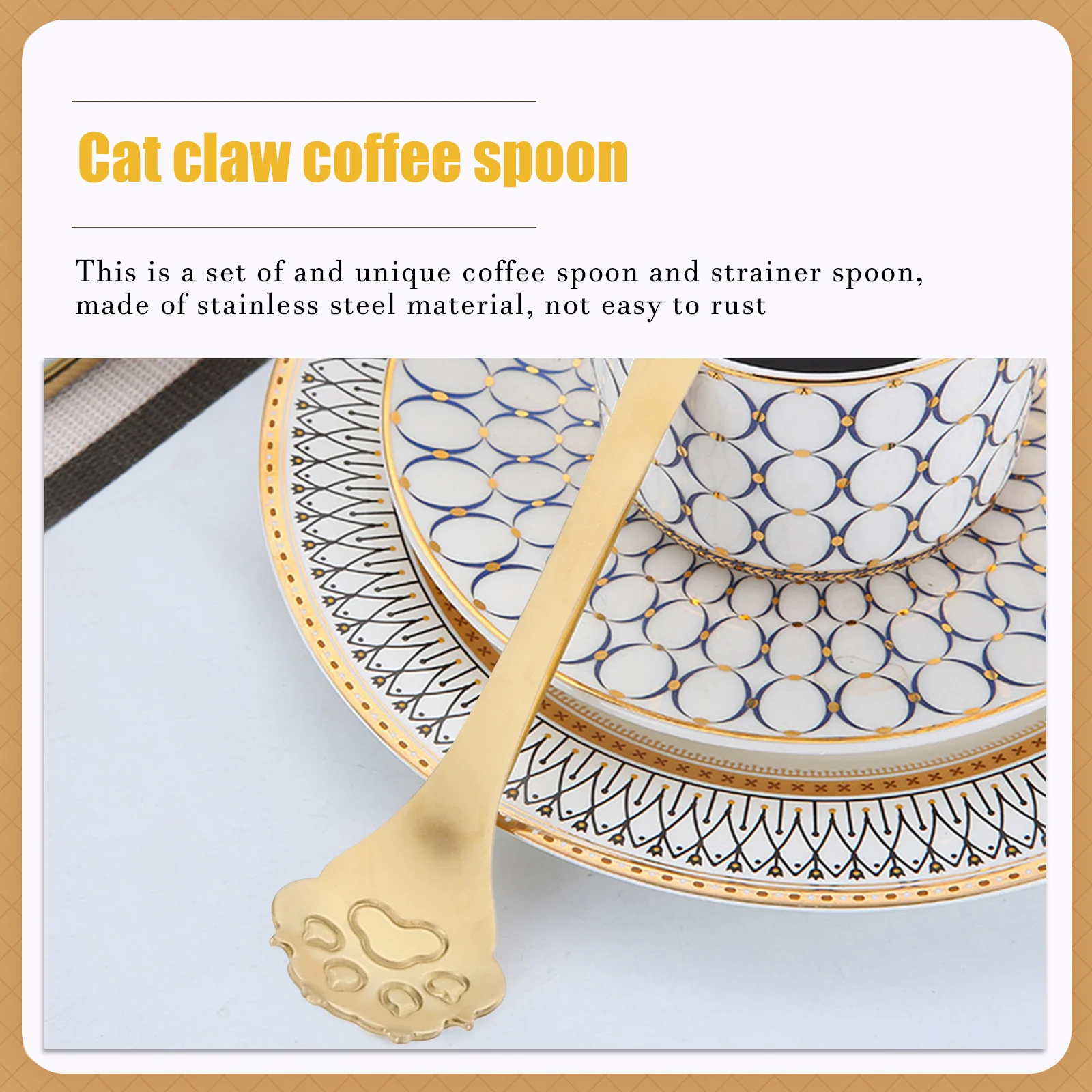 

5Pcs Stainless Steel Cat Paw Coffee Spoon Set Creative Dog Paw Shape Dessert Spoon Tableware Scoop for Home Restaurant Cakes