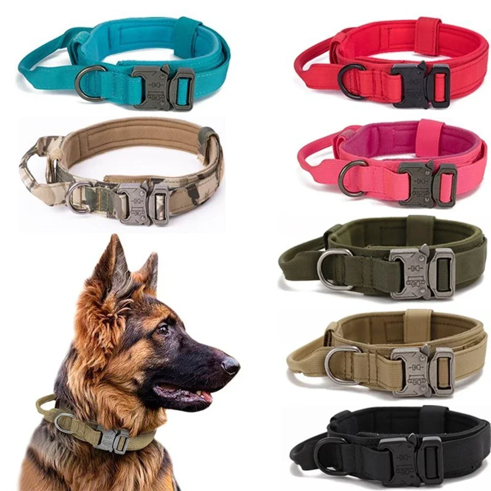 

Pet Collar Leash Set Nylon Material Durable Dog Collar Reflective Leash Pet Tactical Training Collar Large DogLeash Set