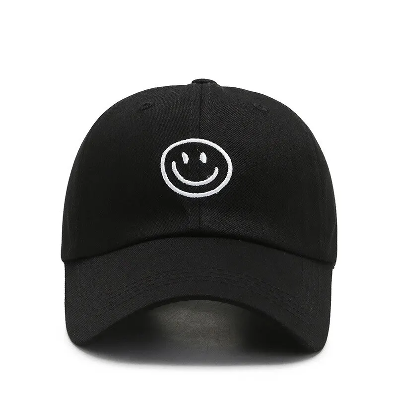 Four Seasons Cap, Polyester Cotton Embroidered Smiley, Lesbial Baseball Cap, Sunscreen Breathable Hat