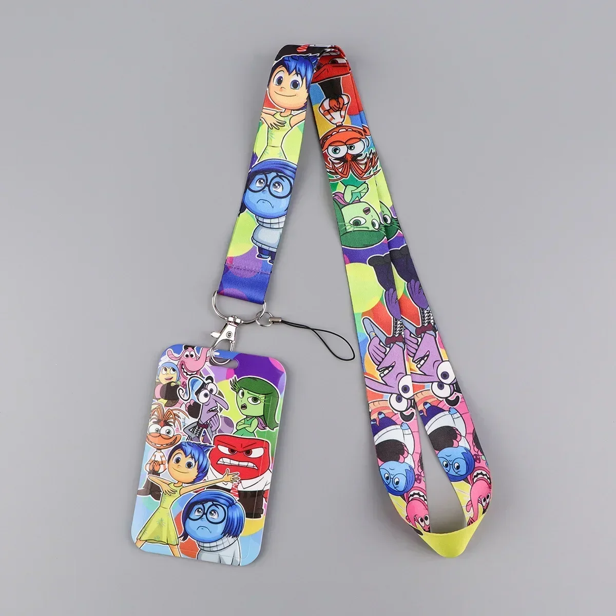 Disney Inside Out 2 Card Protective Case with Lanyards Credential Holder Key Neck Strap Badge Gym Keychain Pendant Kids Gifts