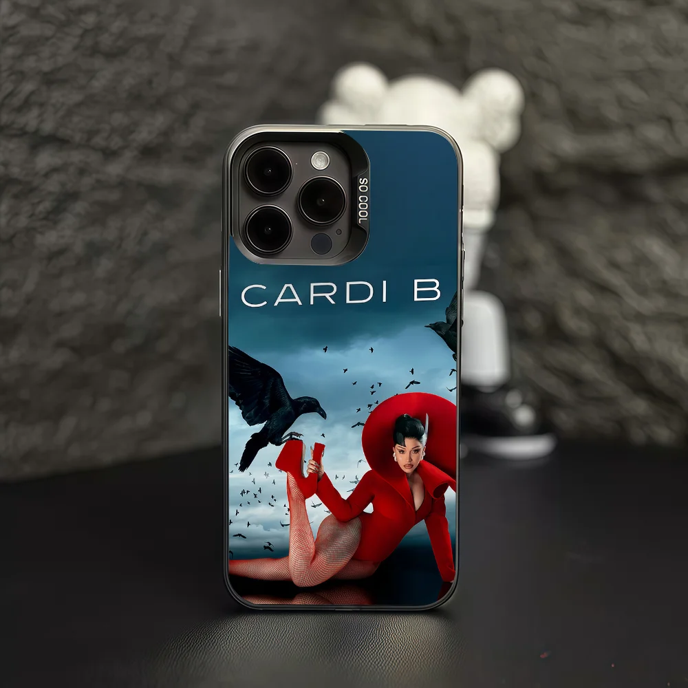 المطربين C-cardi B جراب هاتف آيفون 12 11 13 14 15 16 17 ماكس برو بلس غطاء حماية صغير IMD اللون
