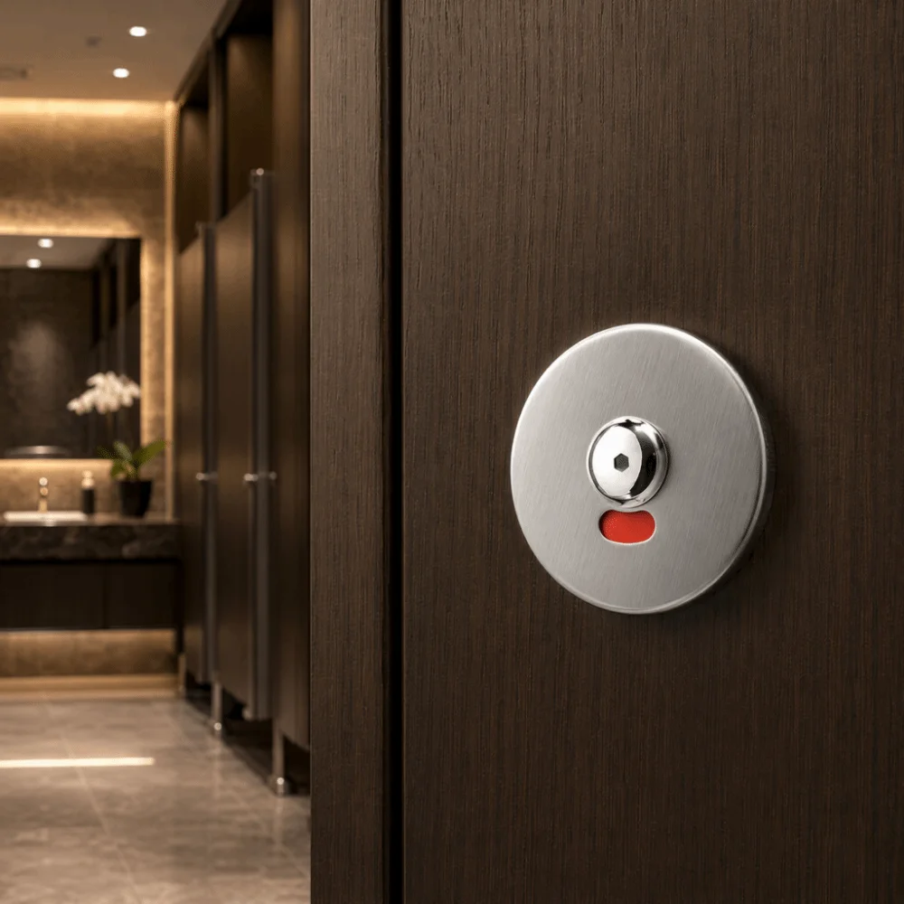 Durable Stainless Steel Latch Lock Keyless Silver Privacy Door Lock Indicating Door Lock Commercial Toilet