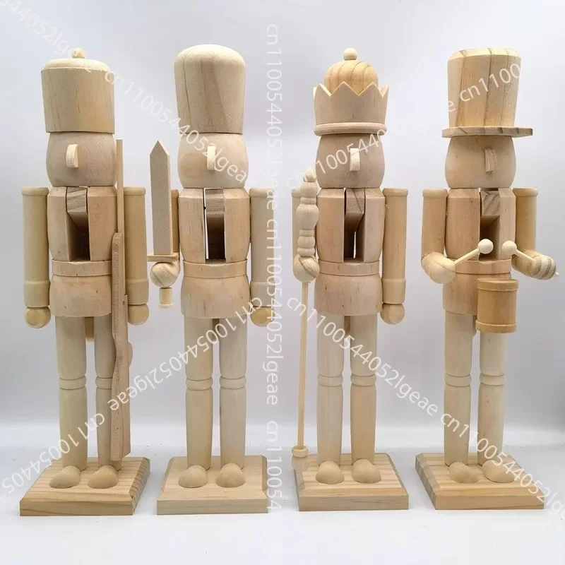 

White embryo nutcracker walnut man Christmas decoration puppet walnut soldier single packaging manufacturer