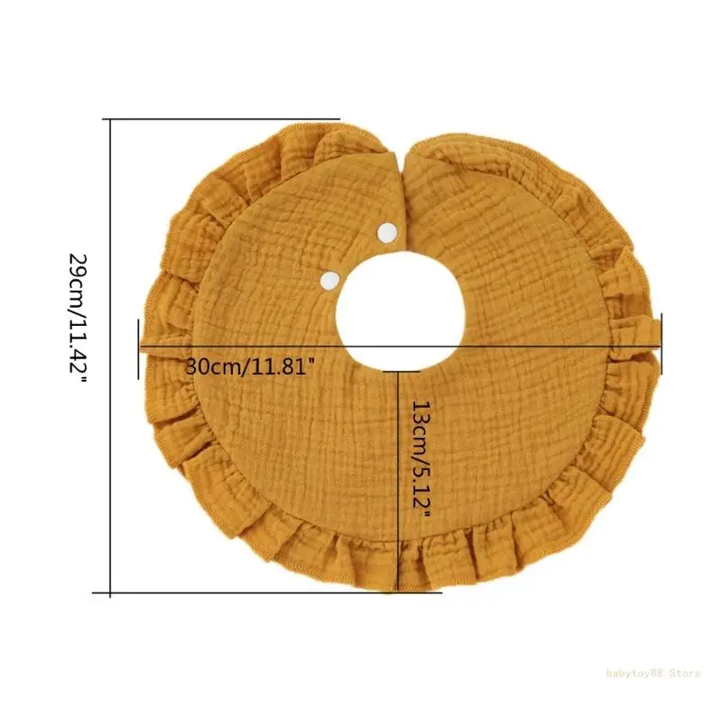 Y4UD Нагрудники для кормления с оборками по краям, хлопковые нагрудники, полотенце для слюны, тканевый шарф для новорожденных с