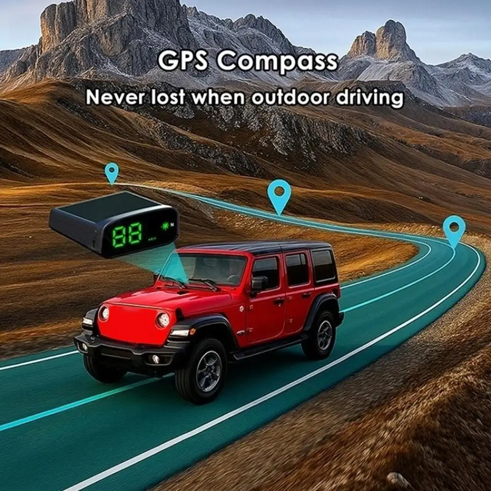 Universal Solar HUD GPS+ Digital Car Speedometer Beidou Sensing Dual Intelligent Light Head-up Display System Car X7V8