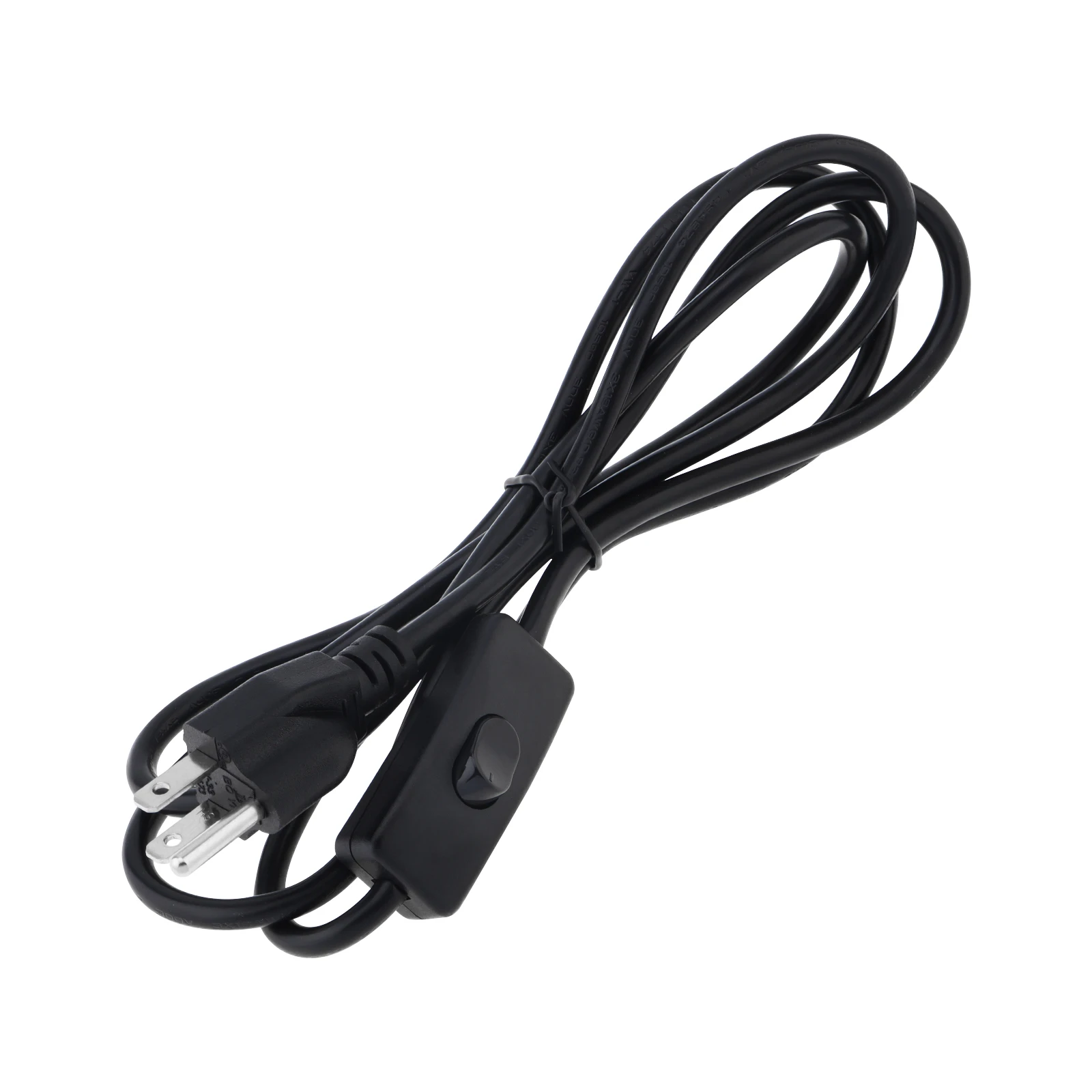 1.8M 3-Cord لمبة مكتب سلك الطاقة الولايات المتحدة التوصيل سلك عدة تمديد موصل مع مفتاح تشغيل/إيقاف ، الأسلاك المفتوحة