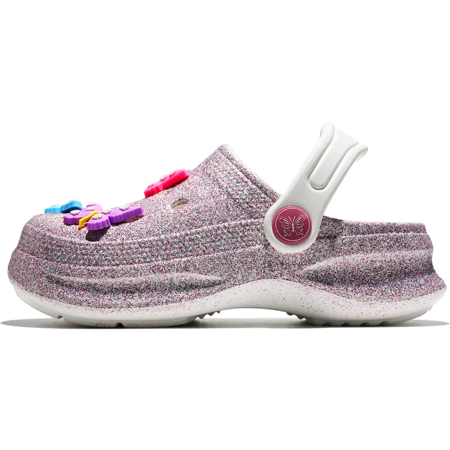 Kid's Glitter Clog and Mules, Lightweight EVA Garden Shoes, Non-Slip Sandals, Breathable Slip-On Shoes for Indoor Outdoor 168 4