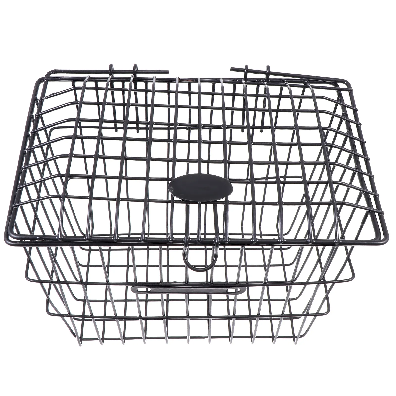 

1Pcs Bike Basket with Lid Metal Construction Heavy Duty Thicken Rear Storage Basket for Cycling Parts Bike Accessory Lightweight