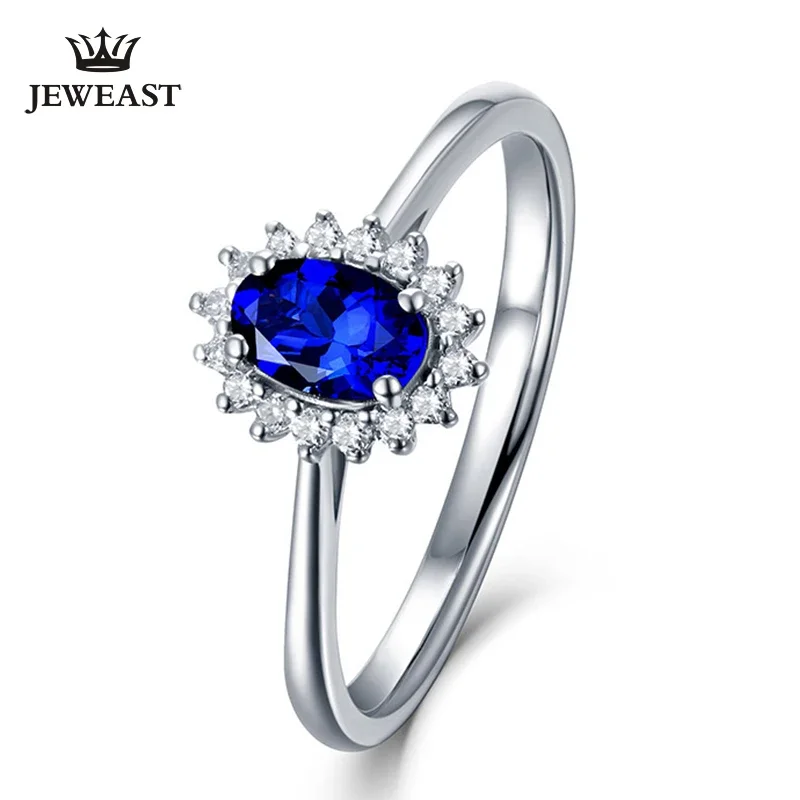 

Natural sapphire 18K Pure Gold 2025 New Hot Selling Top Ring Women Heart Shape Ring For Ladies Woman Genuine Jewelry