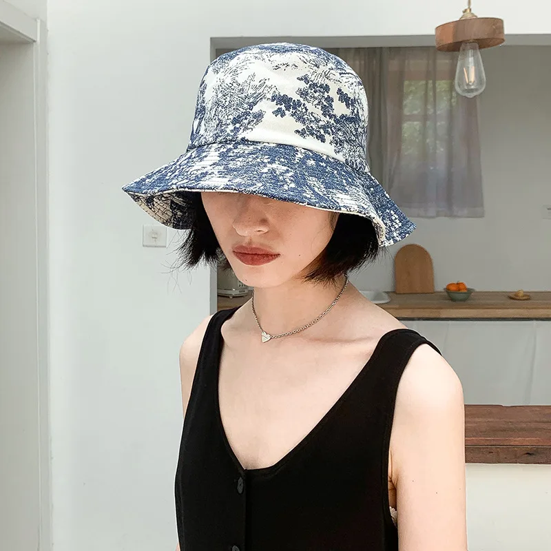 Fashion Jungle Print Street Fisherman hat for Women's Summer Outdoor Portable Foldable Travel Panama Visor Bucket Hat for Men