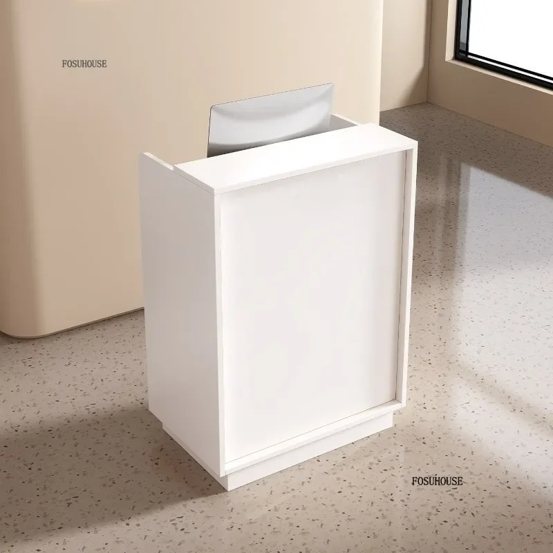 

Modern Minimalist Reception Desks Shop Bar Tables Luxury Beauty Barber Company Small Counter Clothing Shop Reception Desk a