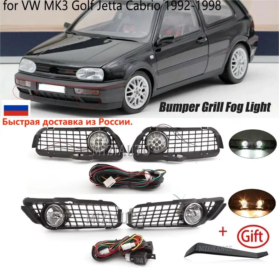 LEDフォグランプ,vwゴルフ3 mk3,ジェッタ,カブリオ1992-1997 1998用