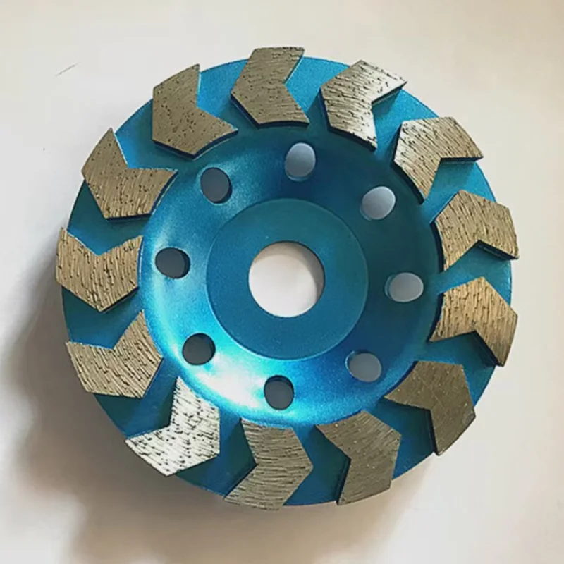 11-Teeth 100mm Threaded Diamond Cup Wheel High Hardness Abrasive Grinding Tool for Granite Marble Stone Polishing and Grinding