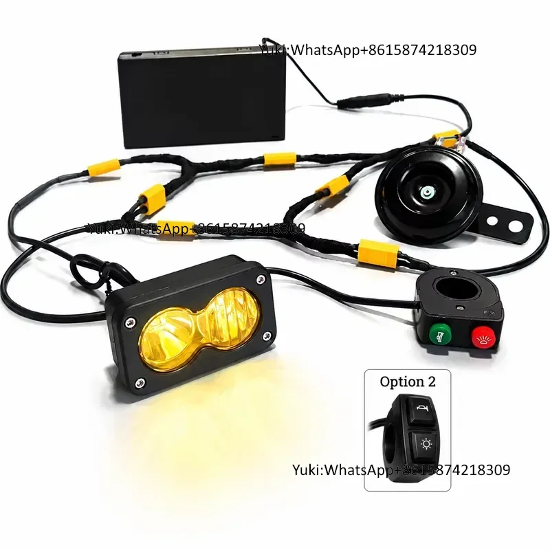Trontech Battery Powered Baja Light LED Headlight and Horn Combo Kit PlugnPlay No Wiring Required All Prewired
