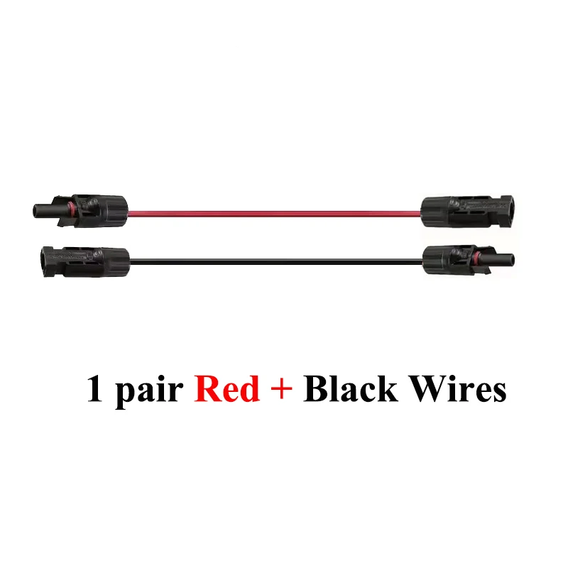 1Pair Solar extension cable wire 12 10AWG 4/6mm² Red Black with male and female connectors For solar panels solar controller    