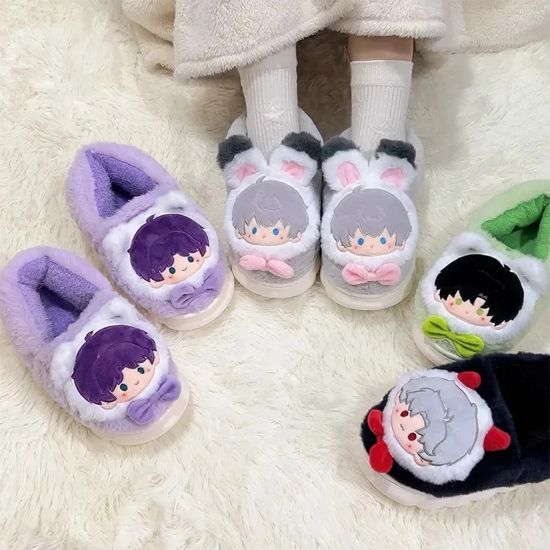 أنيمي الحب والمساحة العميقة تأثيري Xavier Zayne Rafayel Sylus المنزلية شتاء دافئ جميل نعال من القطن هدايا مريحة