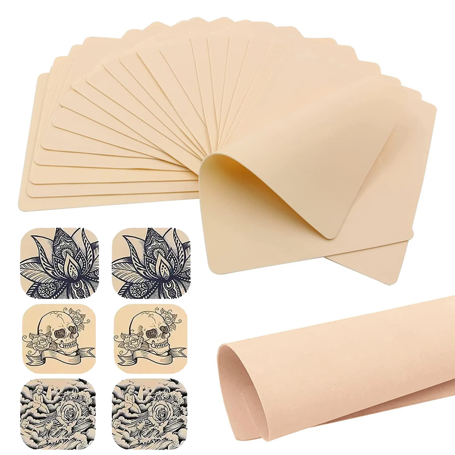 

Eyebrow Paint Tattoo Blank Practice Skin 1-100PCS Double Side Synthetic Leather Pink Tattoo Beginner Fake Skin Exercise Tool