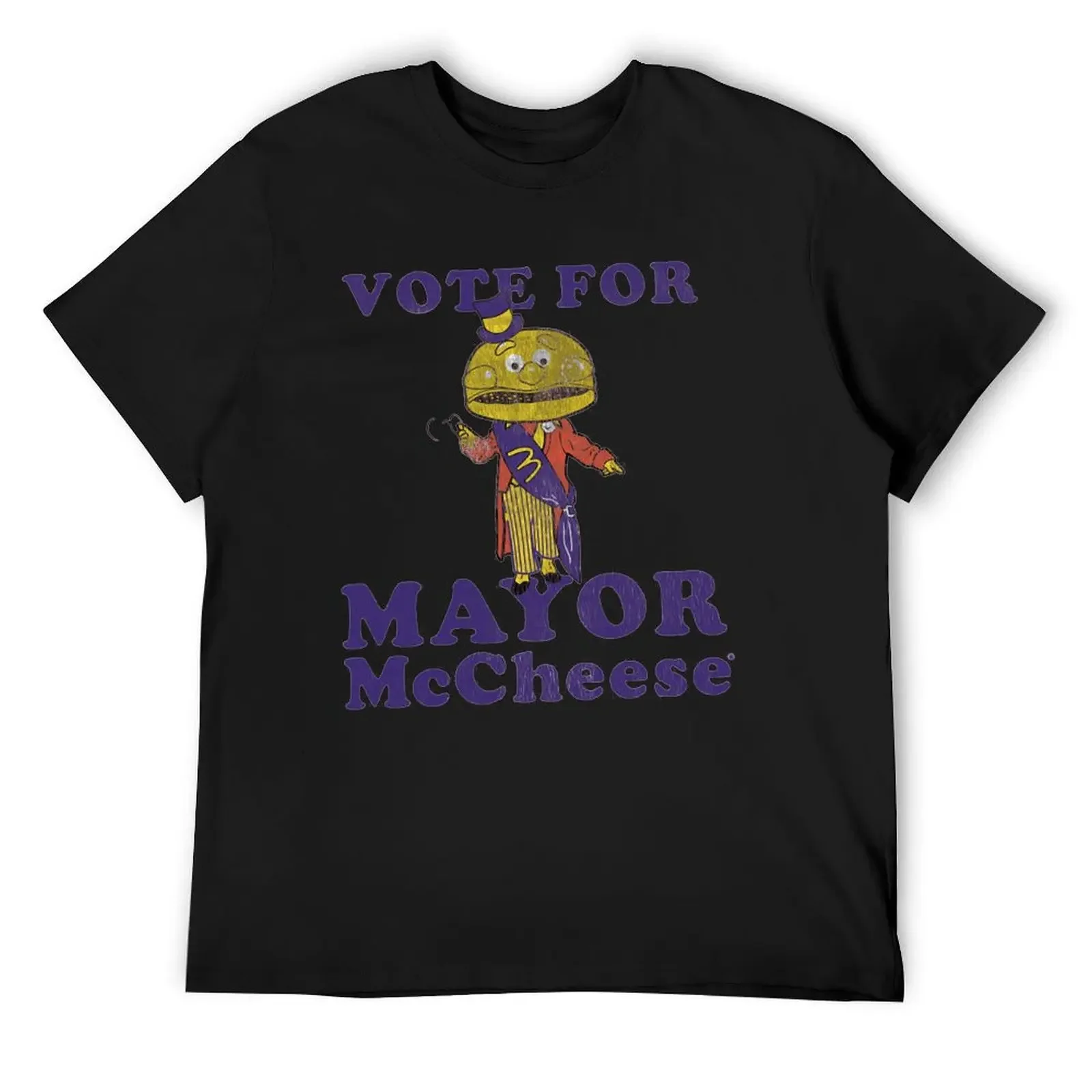 Vote for Mayor McCheese - Vintage Repro T-Shirt blue archive graphic tee shirt plus size tops mens tall t shirts