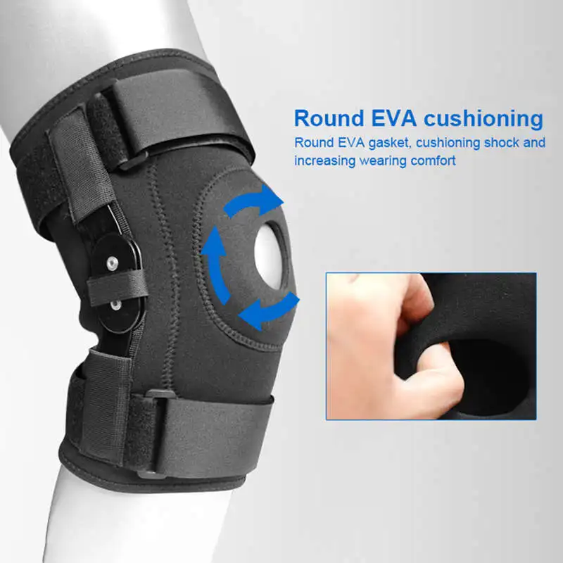 1Piece Hinged Knee Brace Support Gel Patella Support with Removable Dual Side Stabilizers Relieves Arthritis Meniscus Tear Acl