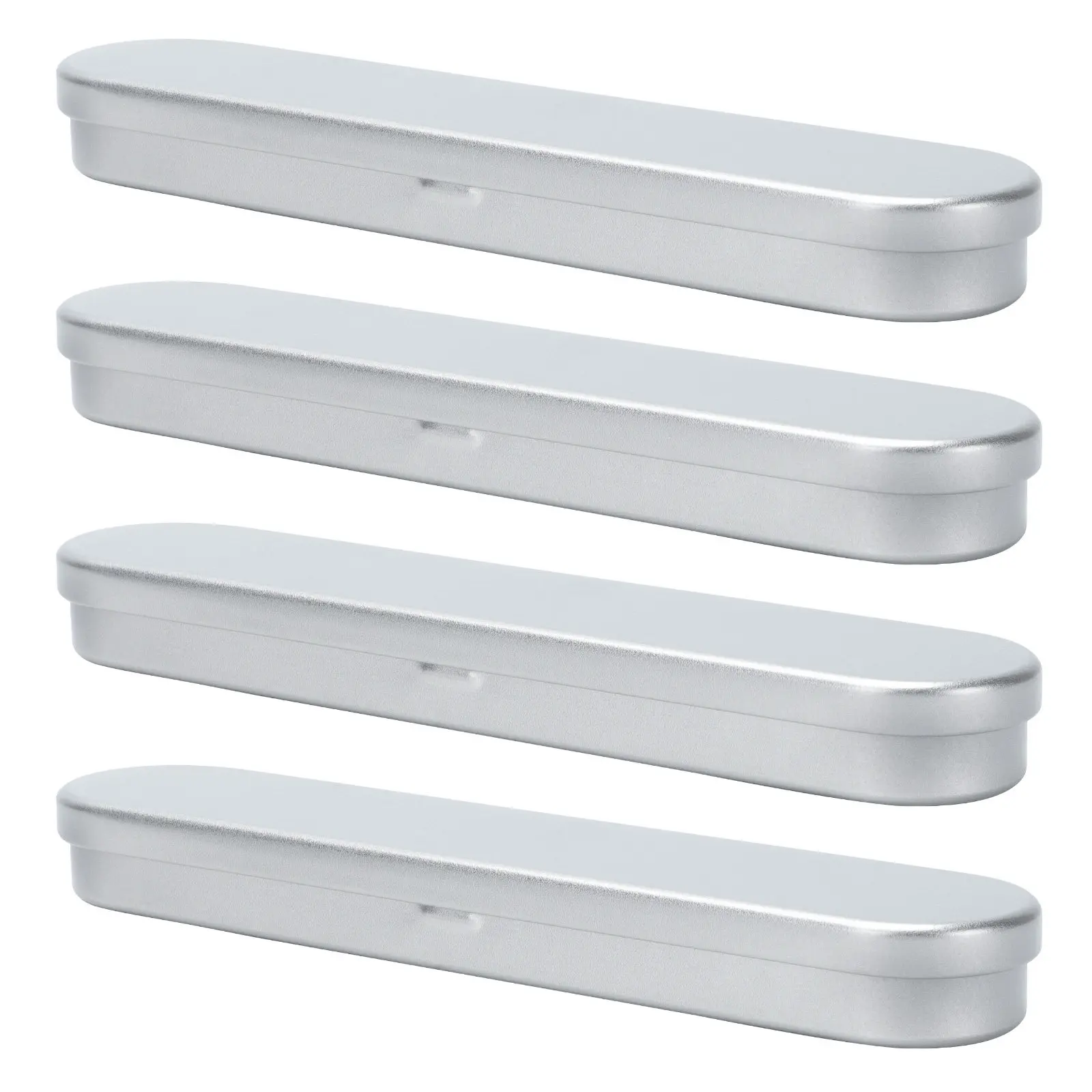 

4 шт. металлические коробки для ручек, серебристые квадратные прочные защитные футляры для ручек, водонепроницаемый органайзер, коробка для хранения для дома и студентов