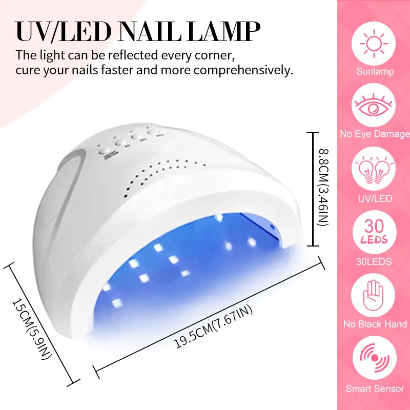 Kit smalto gel per unghie con trapano per unghie e luce UV per principianti Set di unghie intere Kit professionale per salone di manicure e strumenti artistici per la casa