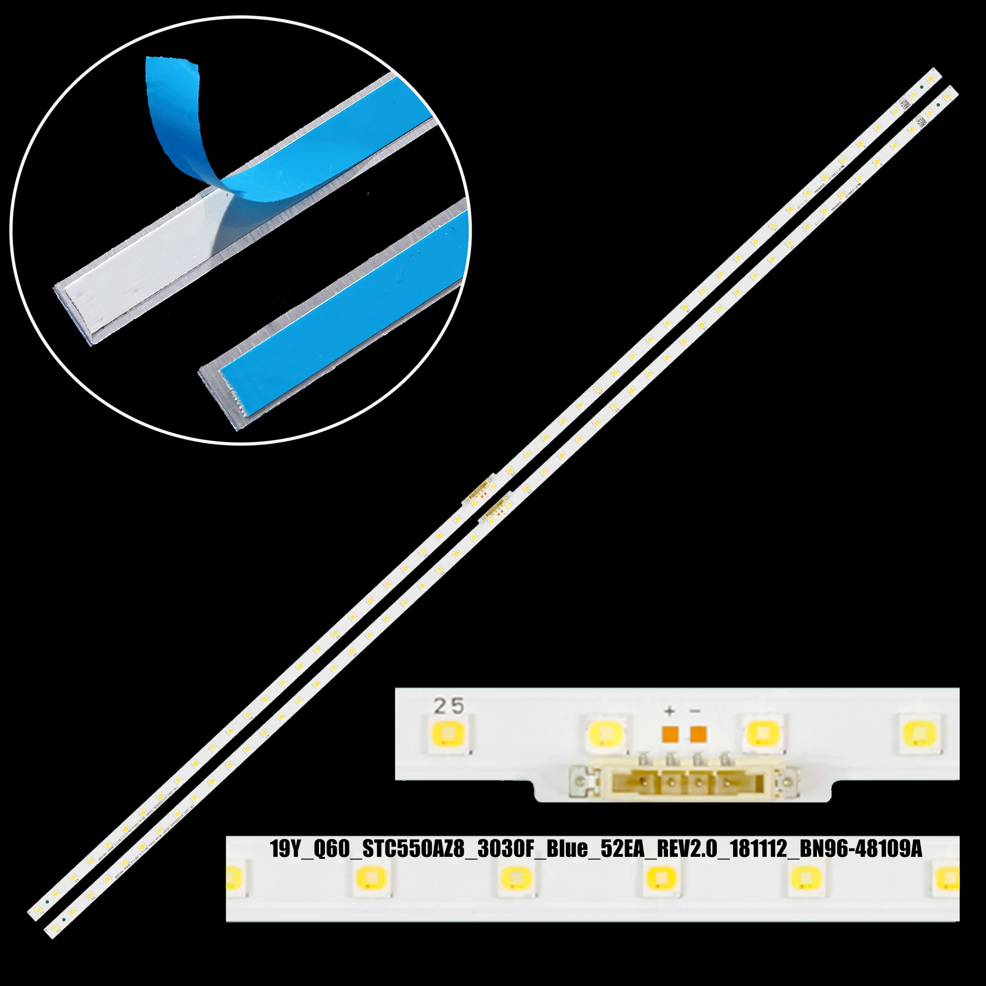 

Kit 2 pcs LED bar For QE55Q67RAT QN55Q60RAF QN55Q60RAG QN55Q60 BN61-16156A V9Q6-550SM0-R0 19Y_Q60_STC550AZ8 BN96-48109A
