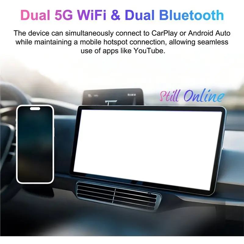 Universal Ai Box Android 14.0 Carplay Wired/Wireless Auto USB WIFI Adapter Tvbox Plug And Play