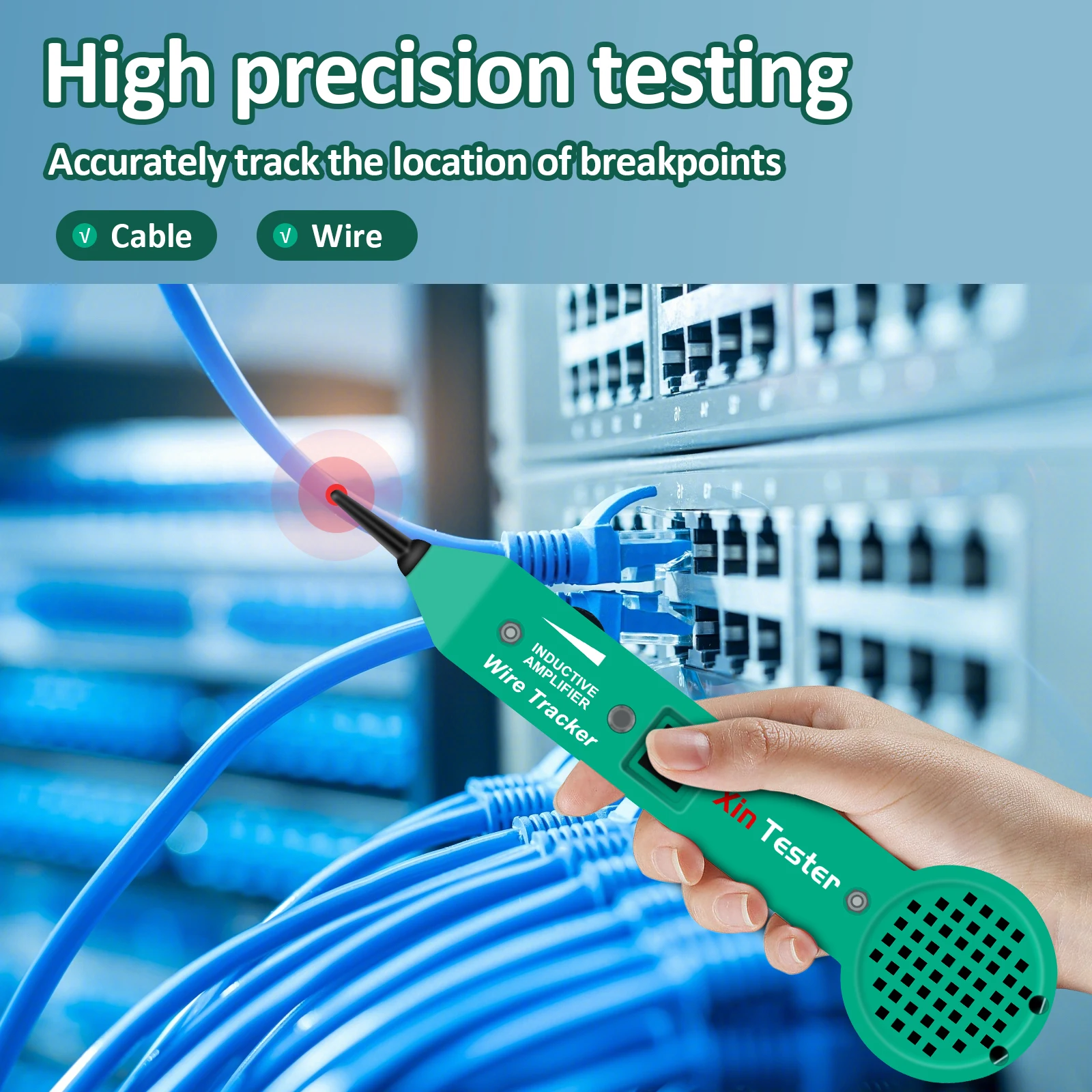 Xin Tester Tone Generator Probe Kit, Wire Toner Cable Tracer High Accuracy Network Cable Jack Testers Ethernet Circuit Trace