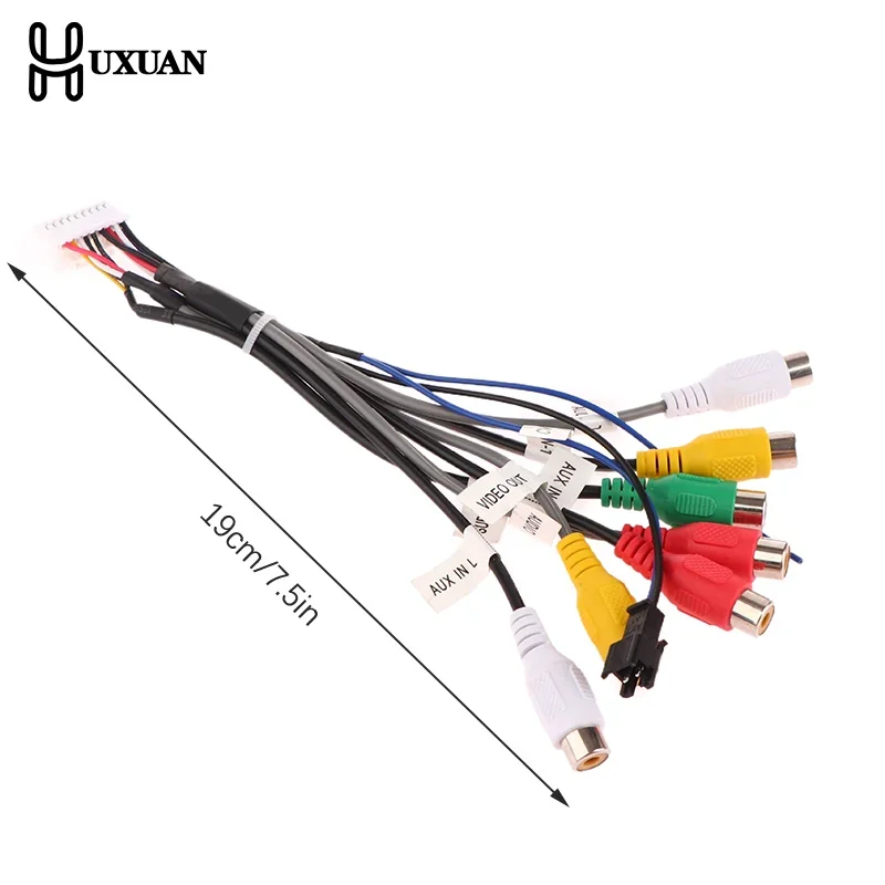 كابل راديو ستيريو للسيارة 20 دبوس التوصيل RCA الناتج AUX سلك تسخير موصل الأسلاك مع رأس المروحة للملاحة ZHANGXUN أندرويد #5