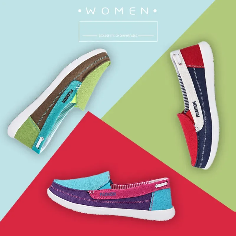 Walking Shoes Women Loafers Canvas Shoes Low Breathable Solid Color Slip on Flat Casual Shoes