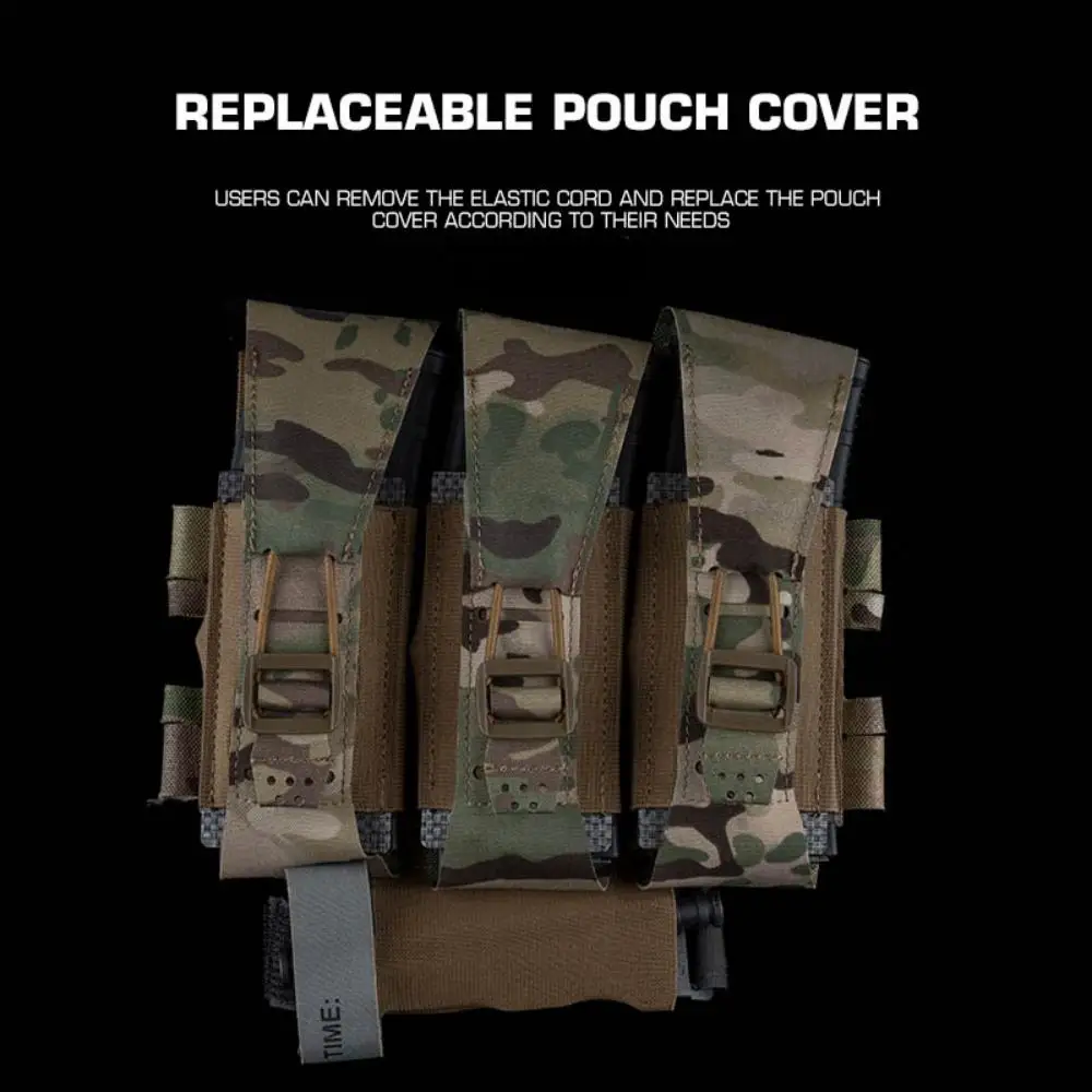 WG Modular Rifle Pisol Submachine Gun SMG Triple Mag Pouch Panel Airsoft Magazine Holster Compatible With AllVest Chest Rig