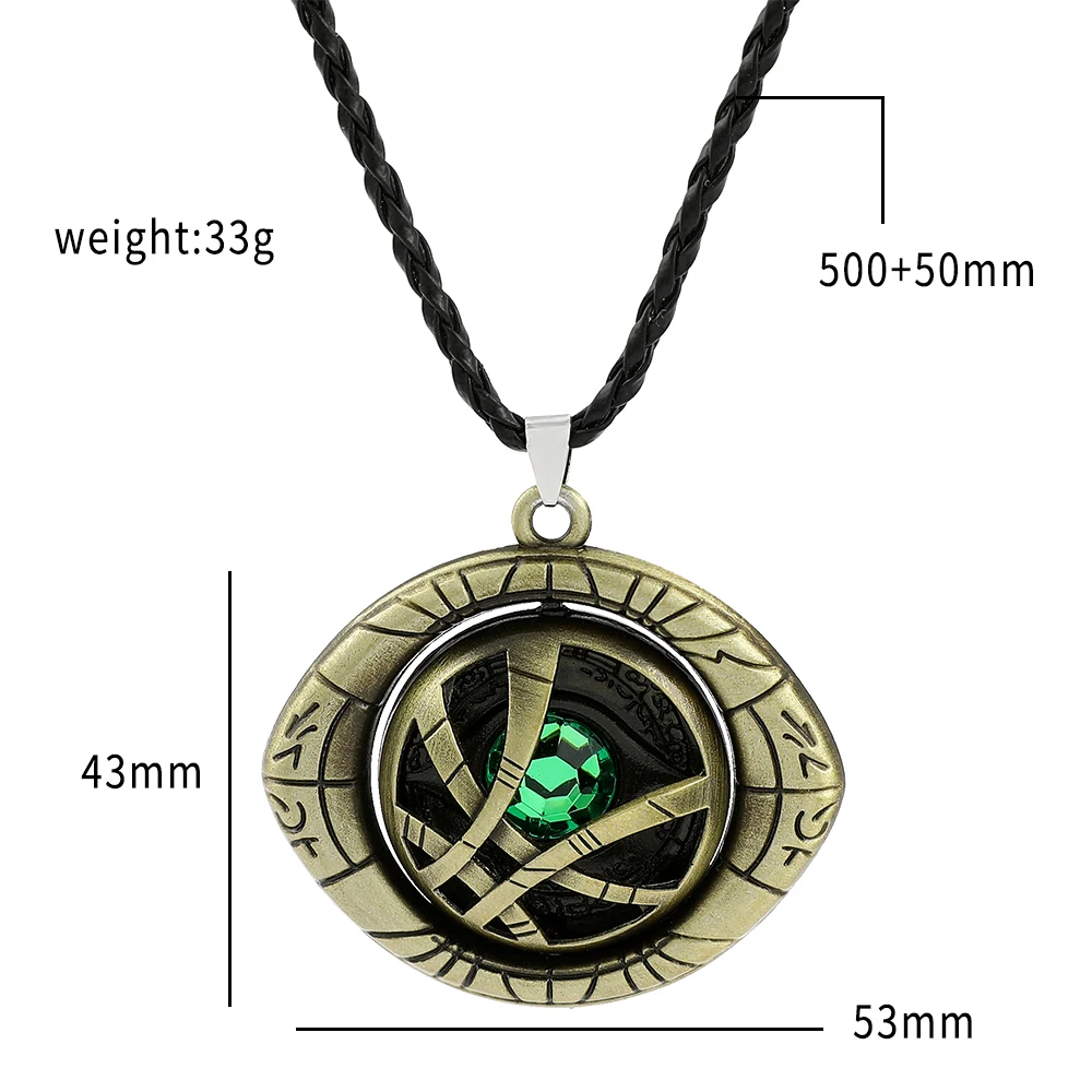 Avengers Doctor Strange Eye of Agamotto Rotatable Pendant Necklace Fashion Superhero Accessory for Fans Cosplay Gifts - view 5