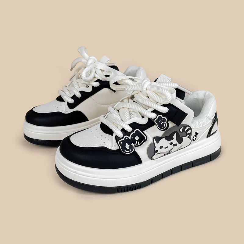 Amy and Michael Cute Girls Students Chunky Casual Shoes Adorable Women Low Top Anime Sneakers Female Breathable Skateboard Shoes