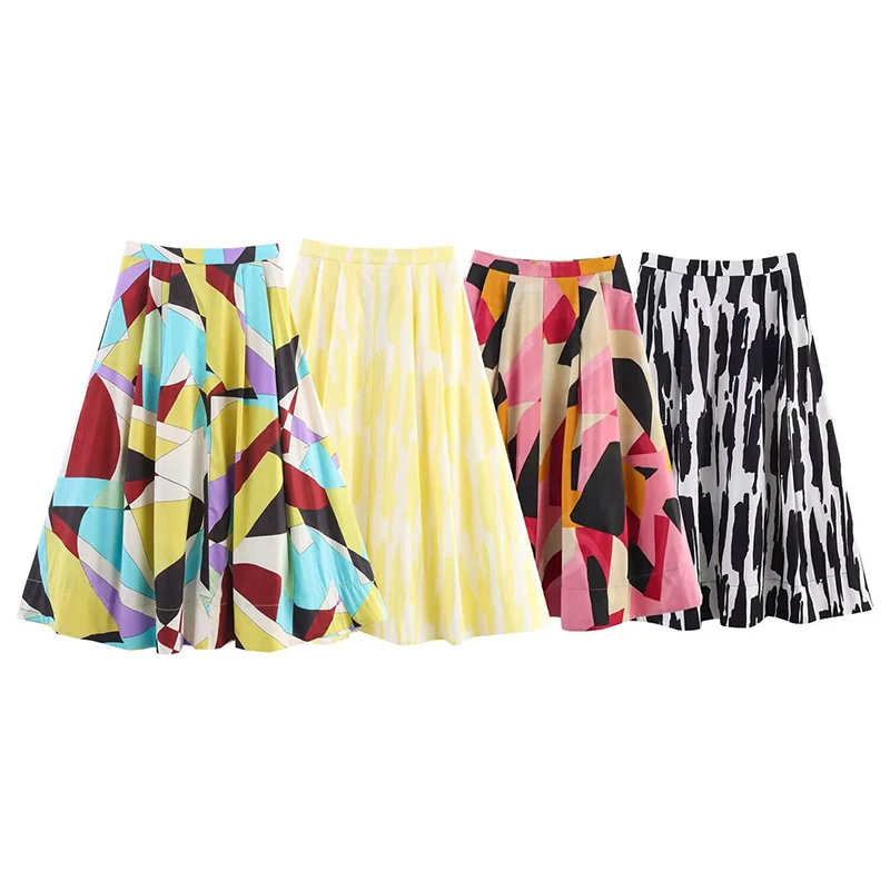 Zomerrokken Dames 2025, nieuwe mode, print, hoge taille rok, chique en elegante Joker Street damesvakantiereisrokken