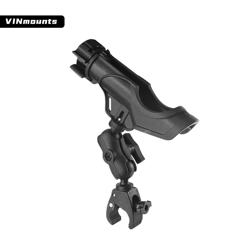 

VINmounts Fishing rod mount VIN-YGDZ-01 with 9cm Double socket Arm VIN-C-9A and Claw Clamp Base Clamp diameter 17-35mm VIN-C-012
