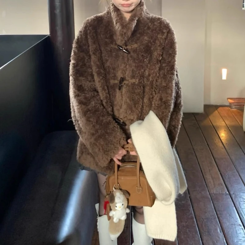 Premium Retro Lamb Wool Coat Women's Autumn and Winter New Lazy Fur Integrated Lamb Wool Casual Thick Coat