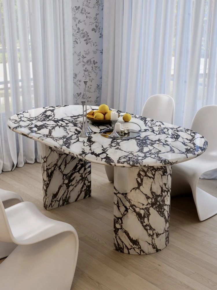 Mesa de comedor de mármol,