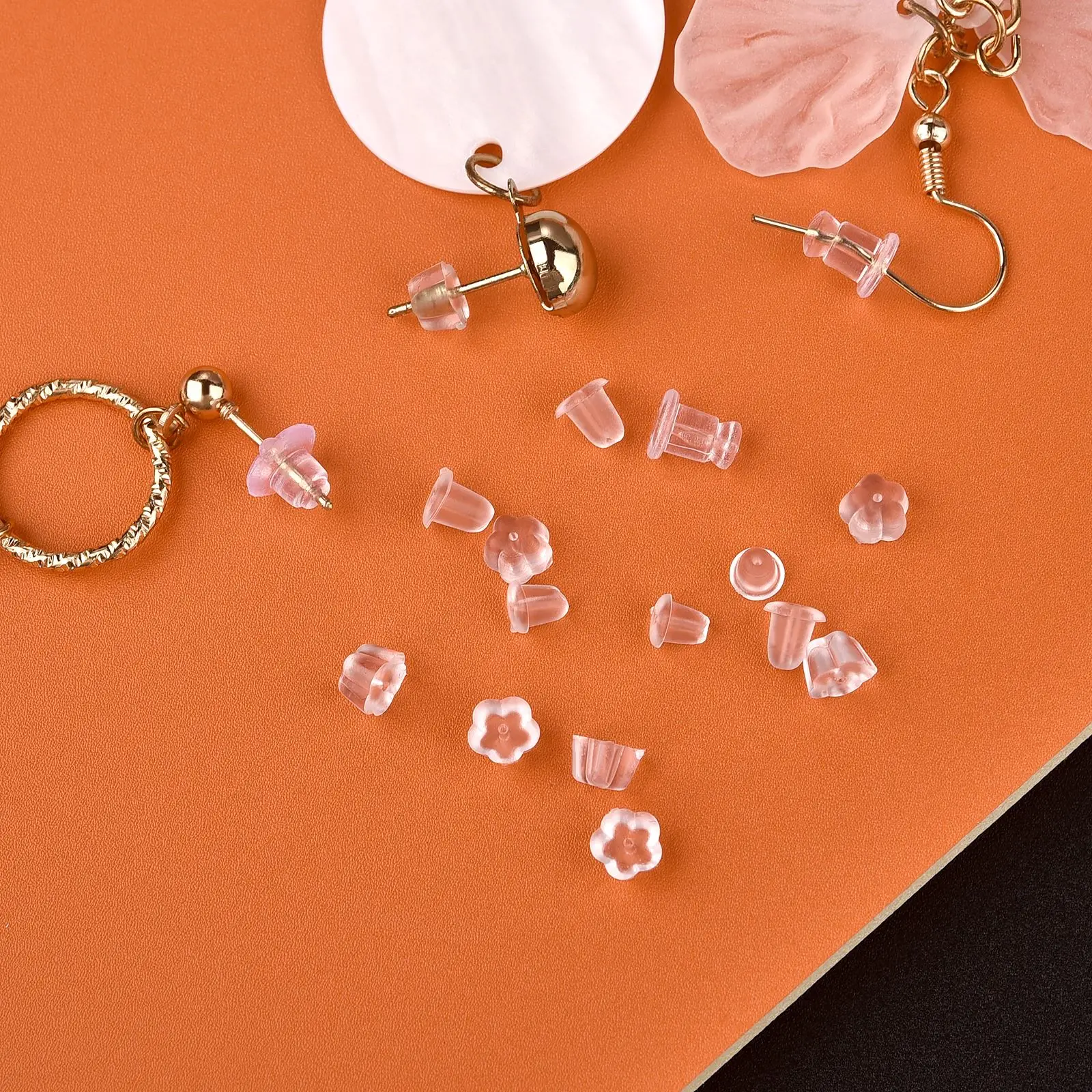 20-1000 قطعة لينة سيليكون المطاط القرط عودة السدادات ل قرط الاذن المرصع Findings بها بنفسك القرط النتائج اكسسوارات متعددة نمط الأذن التوصيل